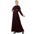 Designer velvet Bridal abaya- Maroon Designer velvet Bridal abaya- Maroon